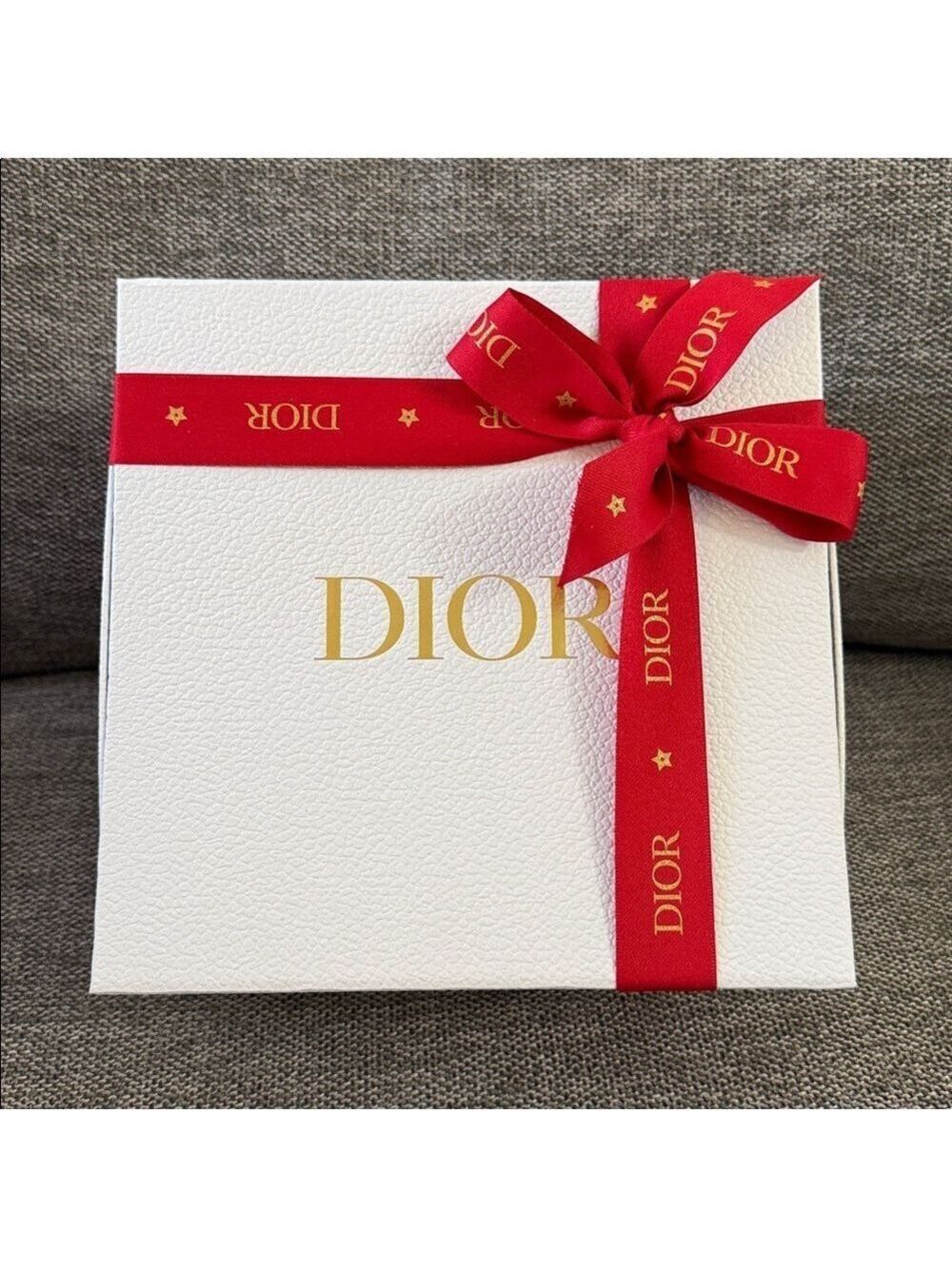 Dior White Empty Square Gift Box White Ribbon Paper Holiday Birthday Authentic